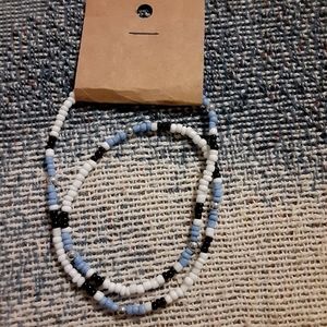 White and Periwinkle Blue Choker